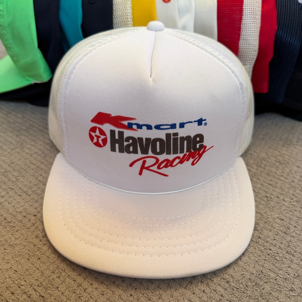 Vintage 1990s Kmart Havoline Racing Trucker Hat White‎ Snapback Hat OSFM